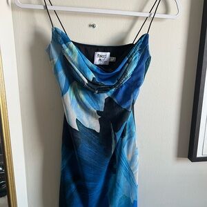 Princess Polly Vibrant Blue and Black Party Dress